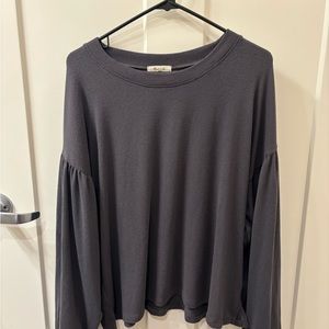 Madewell - Grey flare long sleeve top